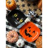 Botanero de 2 gato y calabaza con pala fantasma