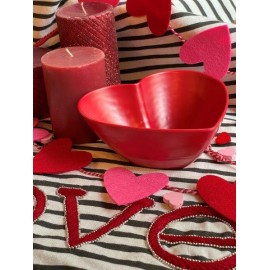 Bowl en forma de corazón rojo liso