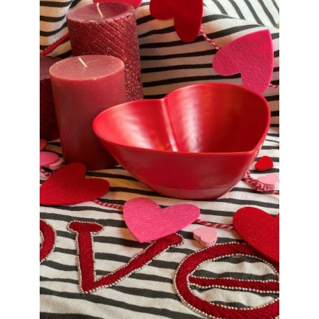 Bowl en forma de corazón rojo liso