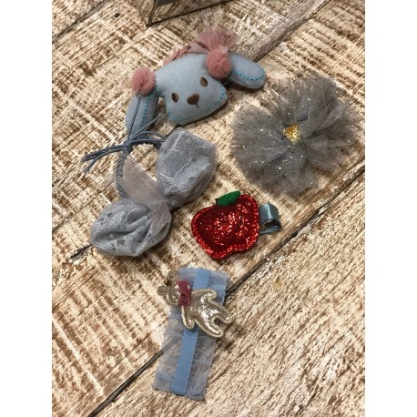 Broches para niña manzana roja