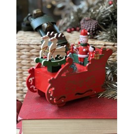 Caja musical trineo rojo
