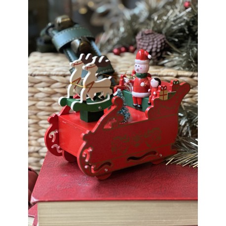 Caja musical trineo rojo