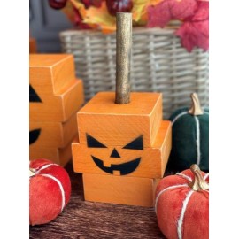 Calabaza geometrica de madera chica