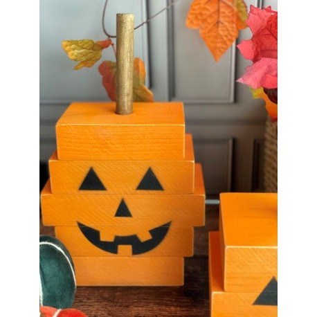 Calabaza geometrica de madera grande