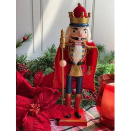 Cascanueces lanza y capa roja de terciopelo 38 cm