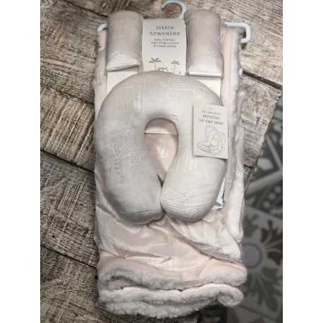 Cobija con Set para Auto o Carriola Blanco