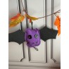 Colgante murcielago en tela color morado