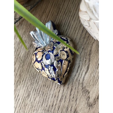 Corazon Milagros 10cm Azul ultramarino