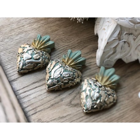 Corazon Milagros 10cm Menta