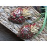 Corazon Milagros 10cm Rojo Naranja Oro