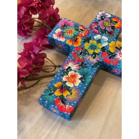 Cruz Lucy alebrije azul claro