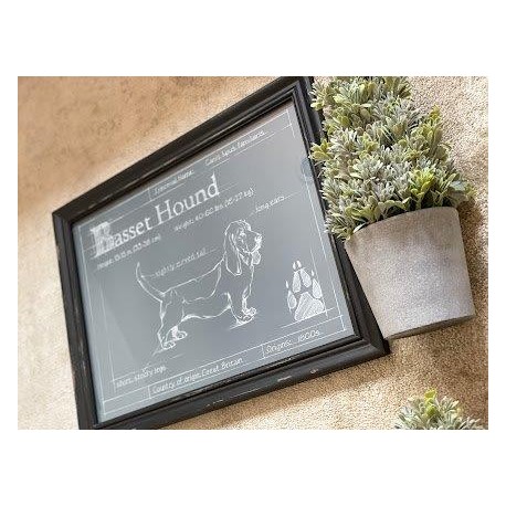 Cuadro dog print basset hound