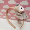 Diadema osos con pompon beige