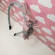 Diadema para niña conejo con listón verde con rosa