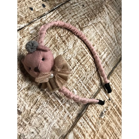 Diadema para Niña Osita con Perlas