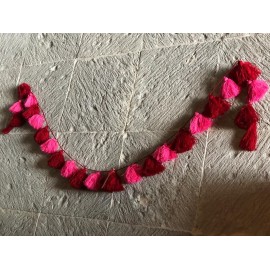 Guirnalda Pompones Rosa y Rojo