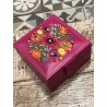 Joyero Mini Rosa con Bordado de Flores