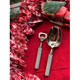 Juego de pala para hielos  y destapador rayas