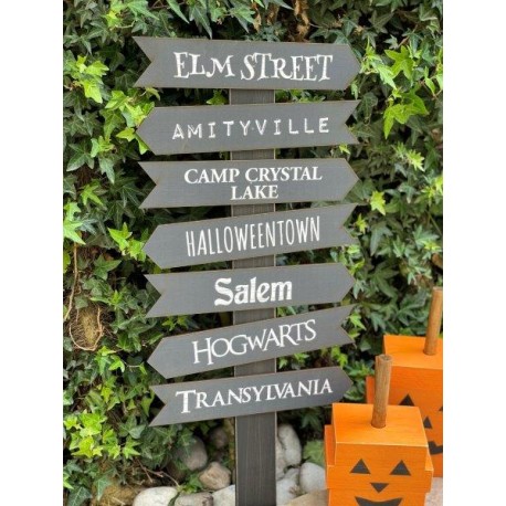 Letrero halloween flechas madera