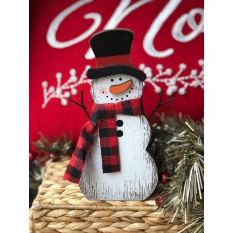 Muñeco de nieve bufanda tartán