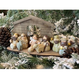 Nacimiento con portal 12 pzas pastel – brillo NM23