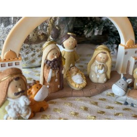 Nacimiento miniatura con portal circular 11 pzas NM28