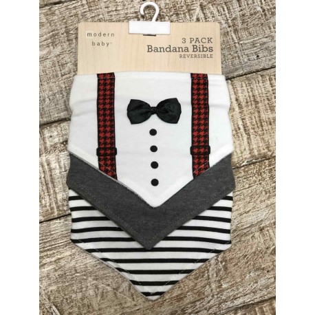 Paquete de 3 Baberos Bandana Gris
