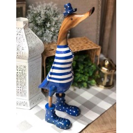 Pato grande rayas azul