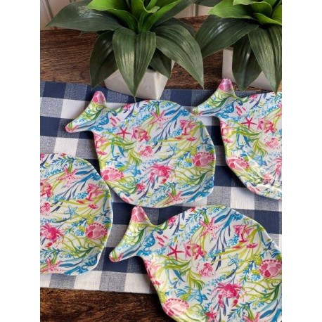 Platitos de colores en forma de pez -Set 4 pzas-