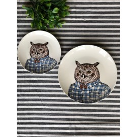 Plato Grande (Trinche) Búho con camisa
