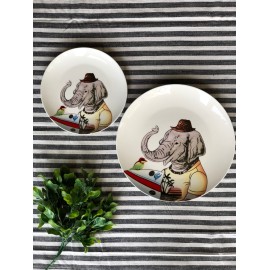 Plato Grande (Trinche) Elefante con tabla de Surf