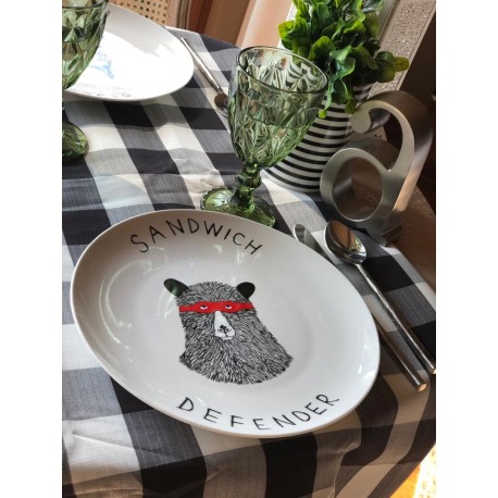 Plato Grande (Trinche) Oso Antifaz Rojo