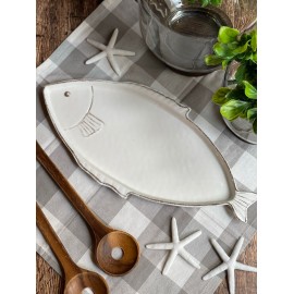 Plato pescado largo beige