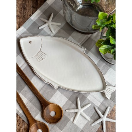 Plato pescado largo beige