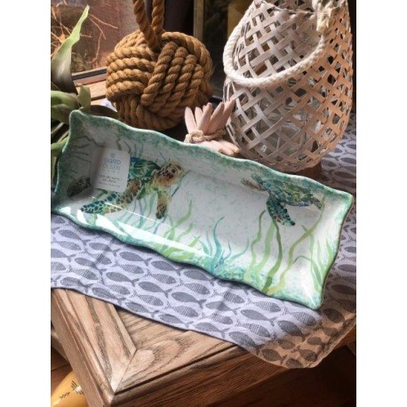 Platón hondo melamina rectangular tortugas