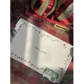 Platón rectangular con camper y luces navideñas