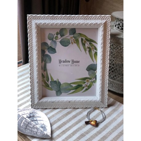 Portaretratos Crochet Blanco