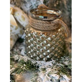 Portavelas espejo con lazo