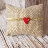 Pulsera 1 corazón rojo con dorado