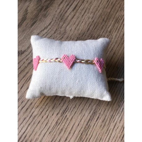 Pulsera 3 Pink Hearts