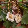 Pulsera escapulario virgen con perla blanca