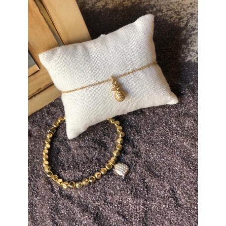 Pulsera piña dorada
