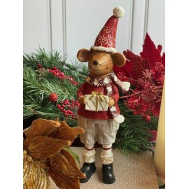 Ratón sueter rojo y regalo