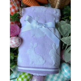 Ser de 2 toallas de manos conejos jacquard lila
