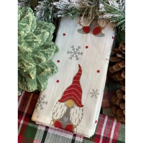Servilletas de tela con estampado de gnomos -6 pzas-