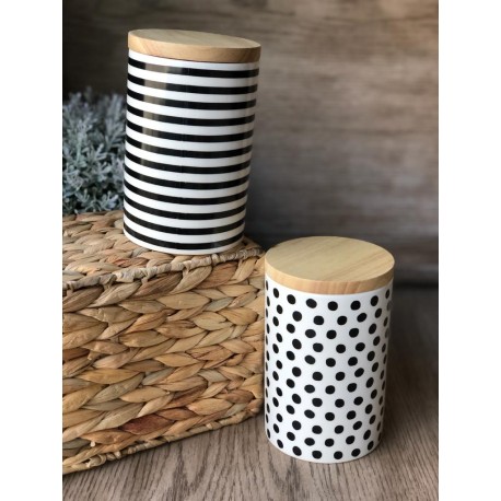 Set de 2 contenedores con tapa de Bamboo Negro