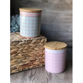 Set de 2 contenedores con tapa de Bamboo Rosa