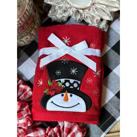 Set de 2 toallas de baño snowman sombrero