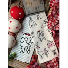 Set de 2 toallas de cocina french poodle delineado
