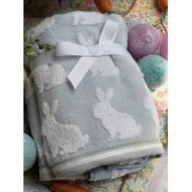 Set de 2 toallas para manos azul jacquard